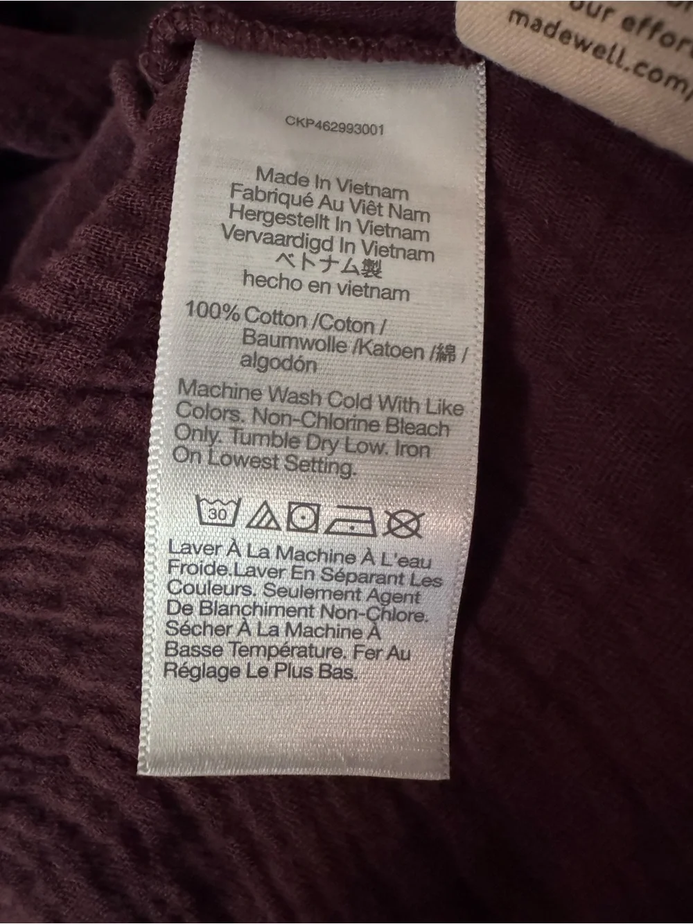 Madewell Plum Square-Neck Gauze Top - Picture 5 of 8